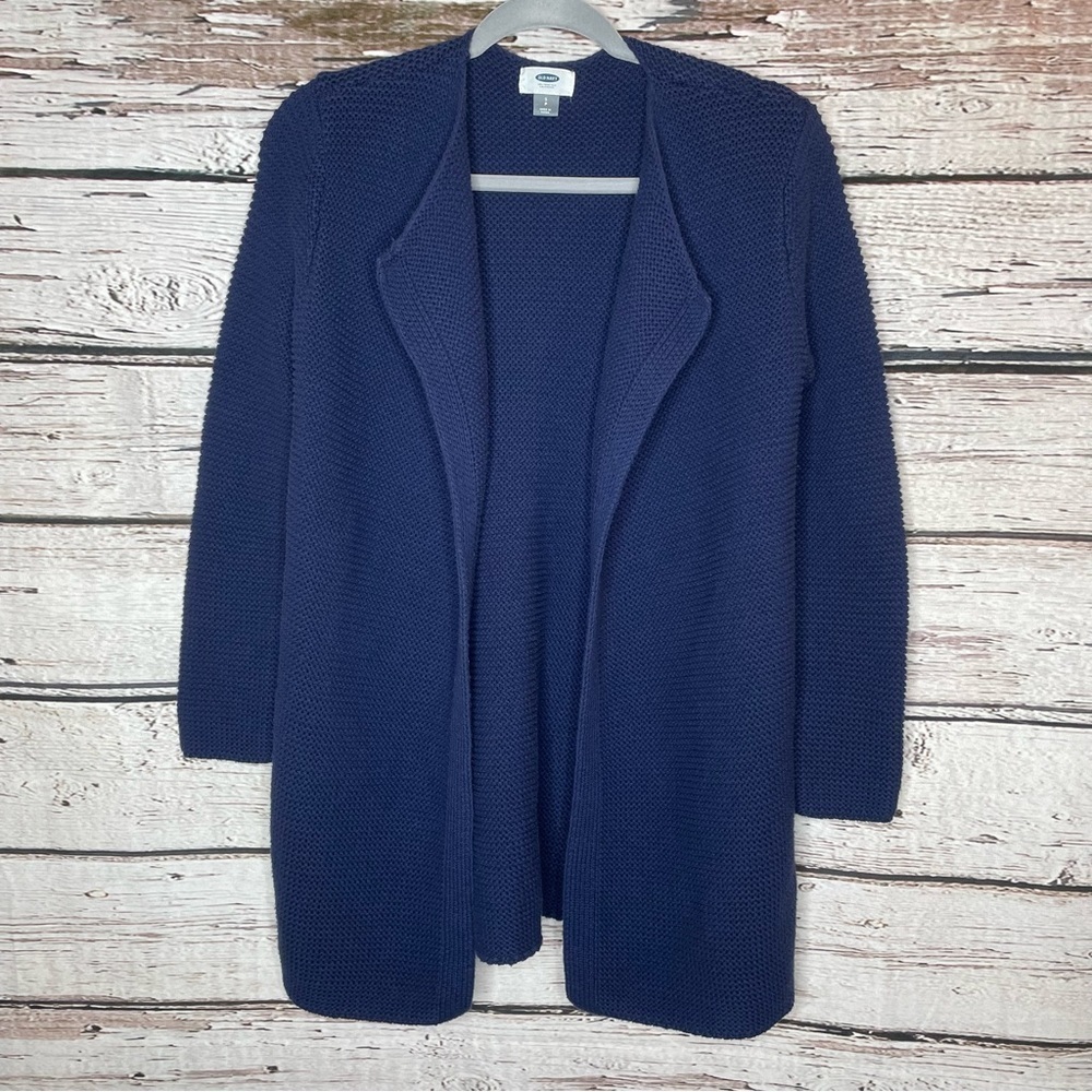 Old Navy Heavy Sweater Cardigan Jacket Open‎ Front Dark Blue Size Small